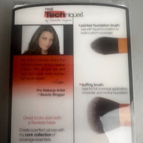 Real Techniques core collection Set of 3 Makeup Brushes stage makeup tech gold - Picture 3 of 4